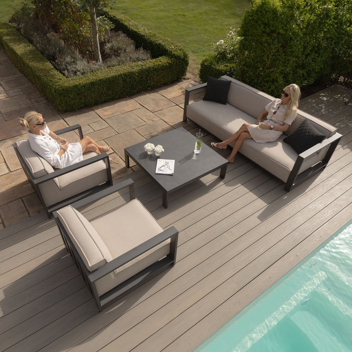 Outdoor Fabric Ibiza 3 Seat Sofa Set With Square Coffee Table