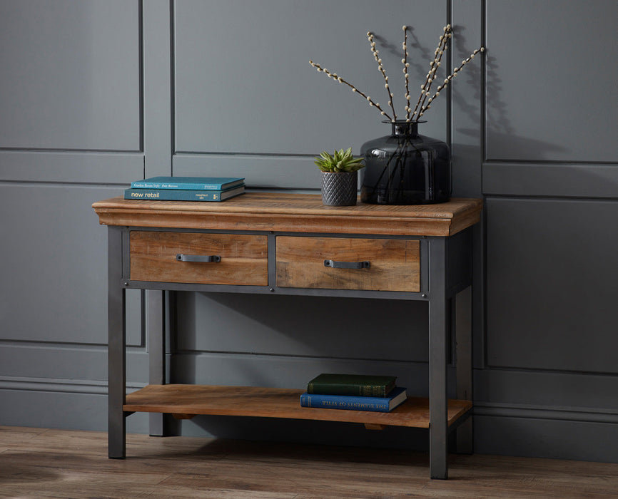 Metropolis Industrial 2 Drawer Console Table