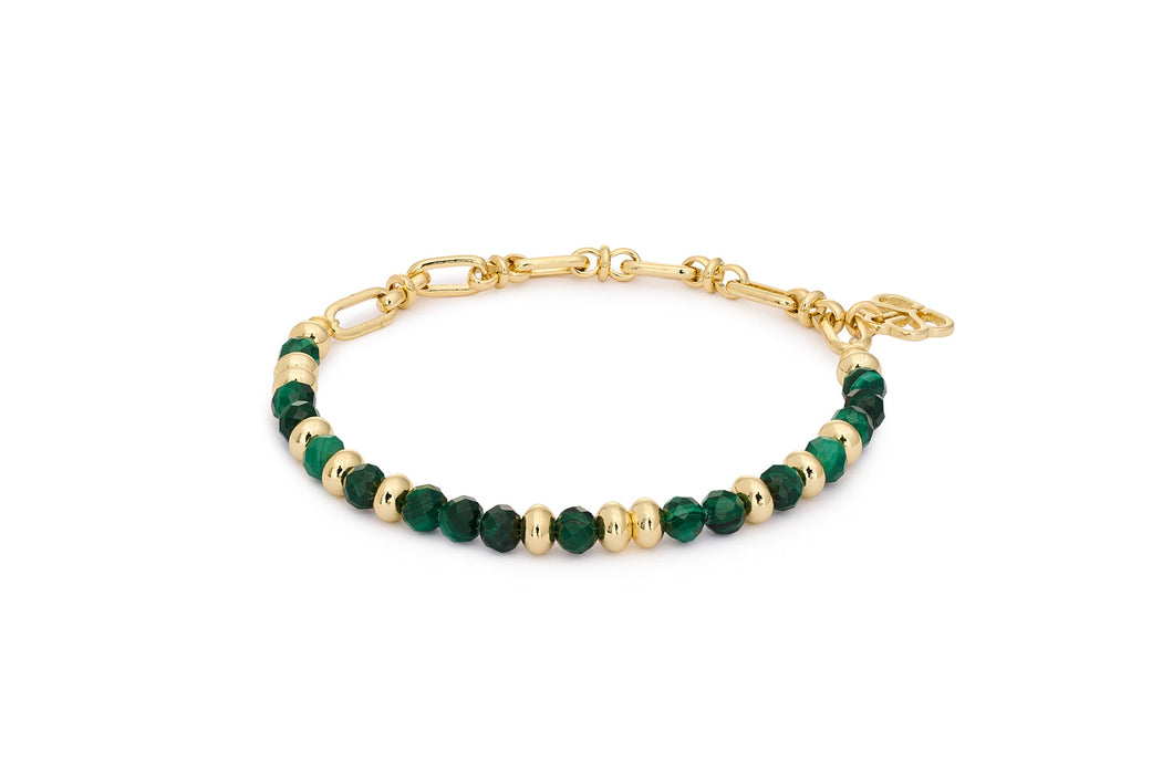 Dahlia PVD Malachite Gold Bracelet