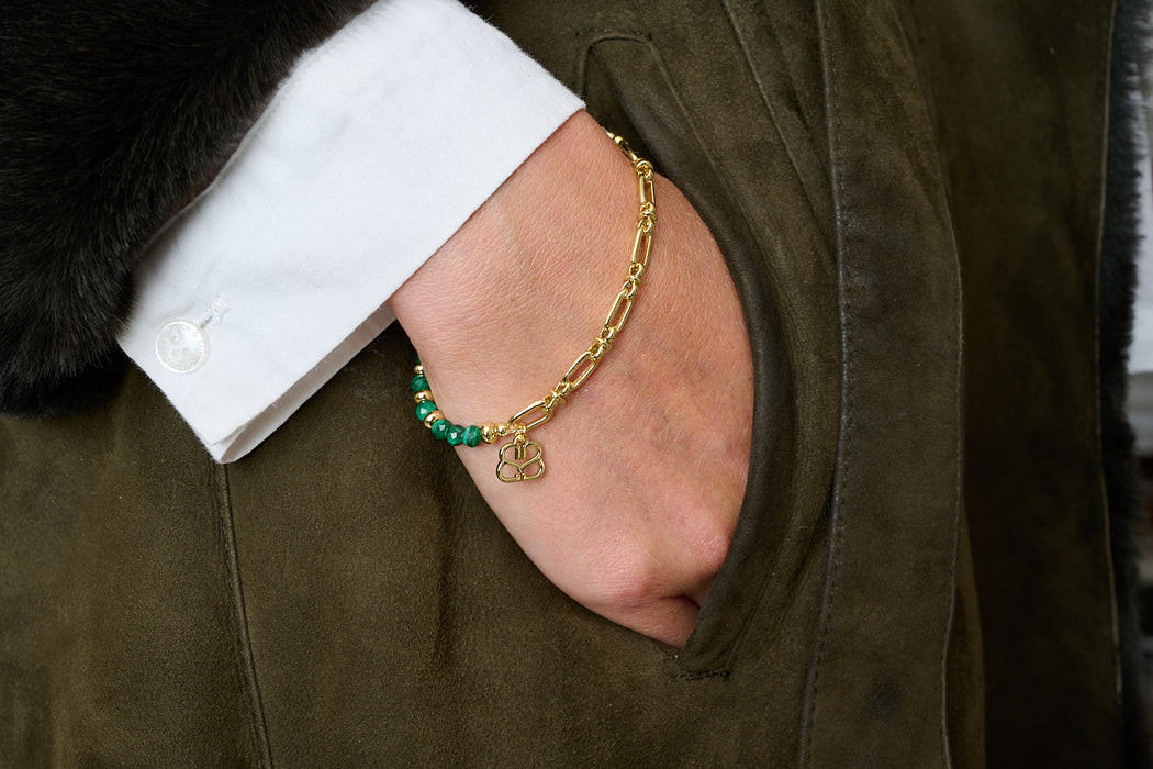 Dahlia PVD Malachite Gold Bracelet