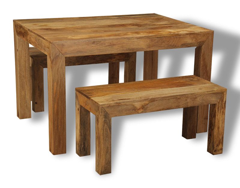 Light Dakota 120cm Dining Table & 2 Dakota Benches - In Stock