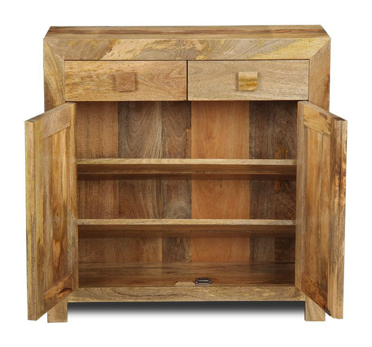 Light Dakota Mango Wood 85cm Shoe Cupboard - In Stock