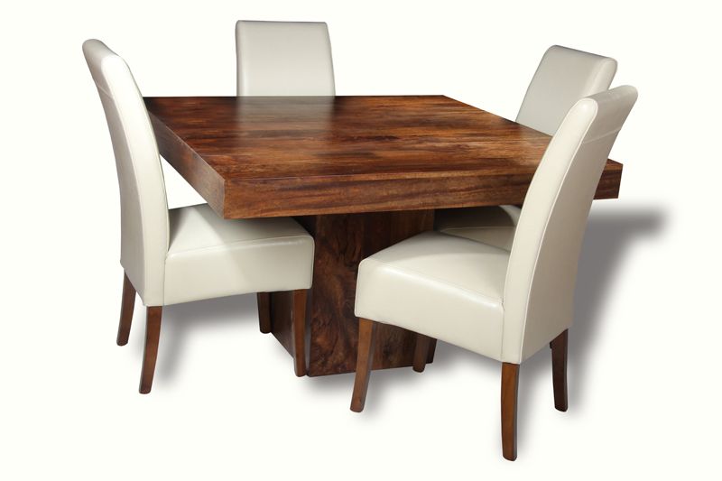 Dakota 120cm Cube Dining Table & 4 Madrid Dining Chairs 3 Colours - Due 24th September