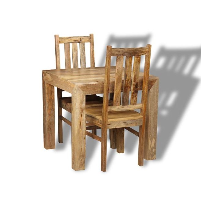 Light Dakota 80cm Dining Table & 2 Dakota Chairs - In Stock