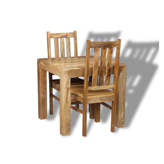 Acre & Artisan Light Mango Wood 80Cm Dining Table 2 Mango Wood Chairs