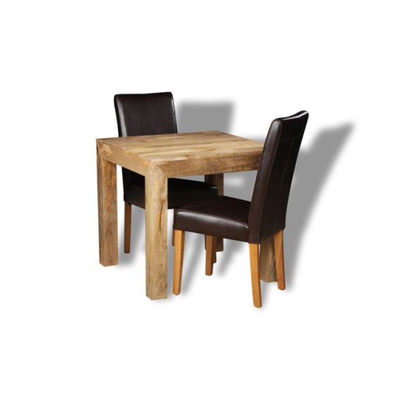 Acre & Artisan Light Mango Wood 80Cm Dining Table 2 Barcelona Chairs