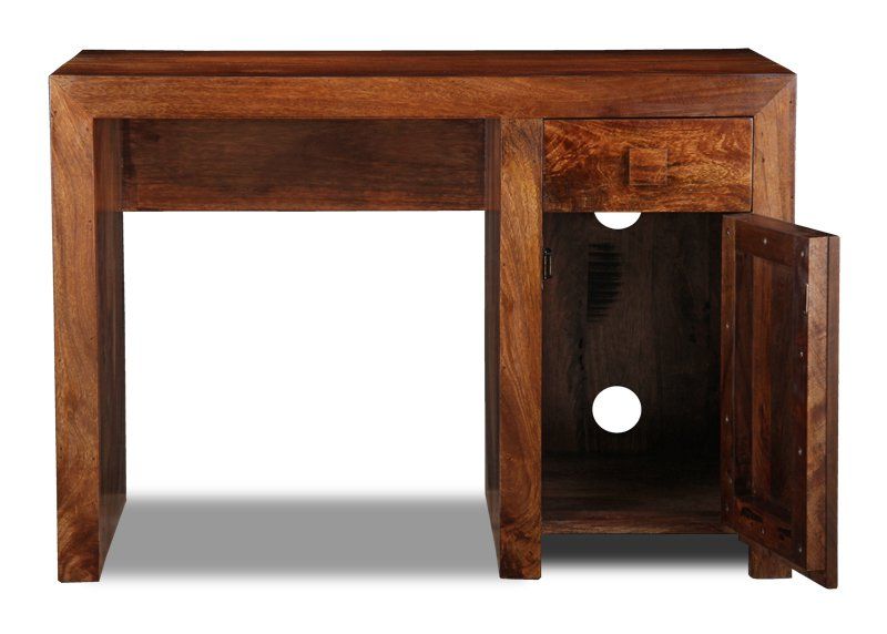 Dakota Mango Wood 110cm 1 Door Desk - In Stock