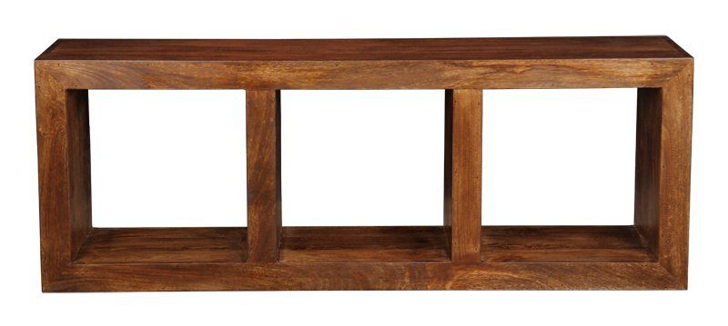 Dakota Mango Wood 50cm Triple Storage Cube - In Stock