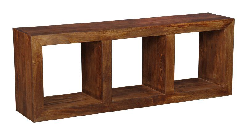 Dakota Mango Wood 50cm Triple Storage Cube - In Stock