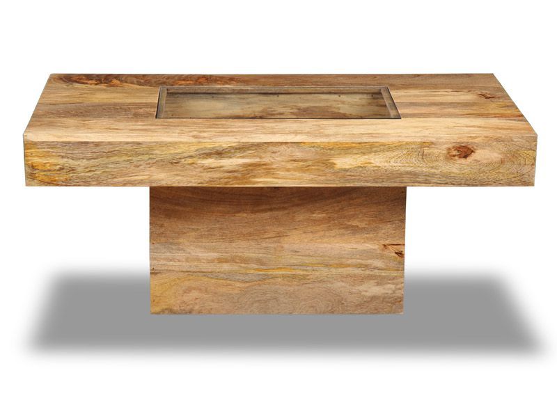 Light Dakota Mango Wood 115cm Pebble Table - In Stock