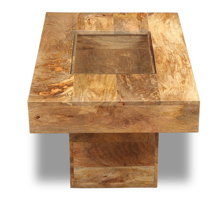 Light Dakota Mango Wood 115cm Pebble Table - In Stock