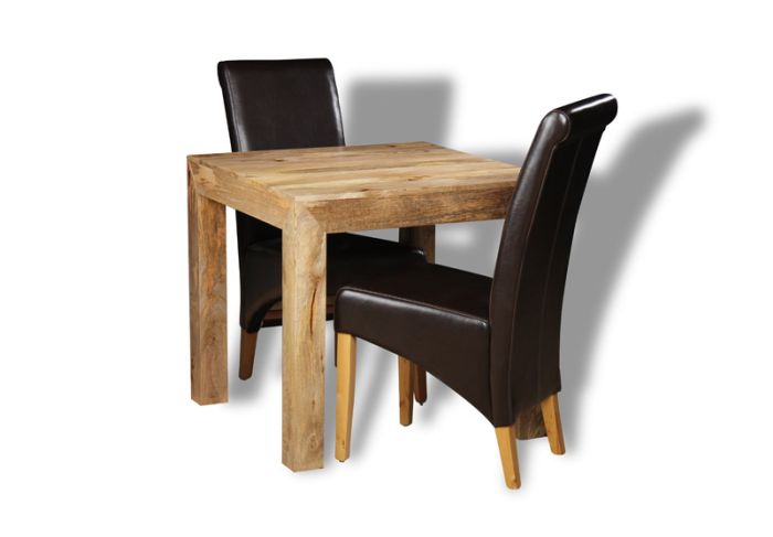 Acre & Artisan Light Solid Wood 80Cm Dining Table 2 Rollback Chairs