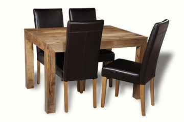 Light Acre & Artisan Premium 120cm Dining Table & 4 Barcelona Chairs