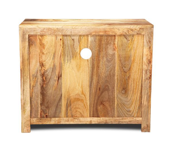 Light Dakota Mango Wood 90cm 2 Door Media Unit - In Stock