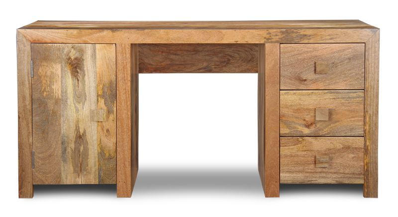 Light Dakota Mango Wood 160cm Office Desk - In Stock
