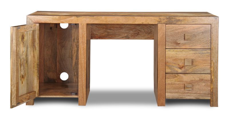 Light Dakota Mango Wood 160cm Office Desk - In Stock