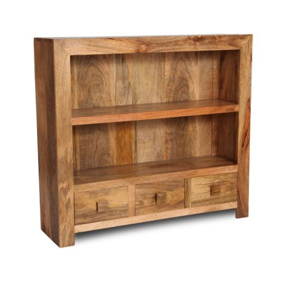 Acre & Artisan Light Solid Wood Low Bookcase (110cm)
