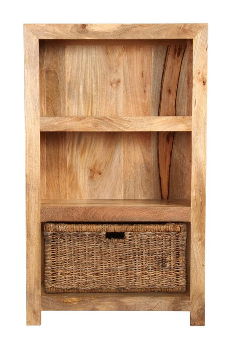 Light Dakota 77cm Bookcase with Basket - In Stock