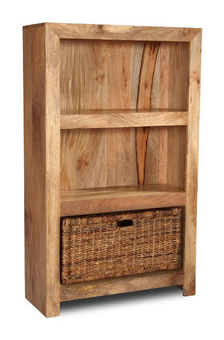 Light Dakota 77cm Bookcase with Basket - In Stock