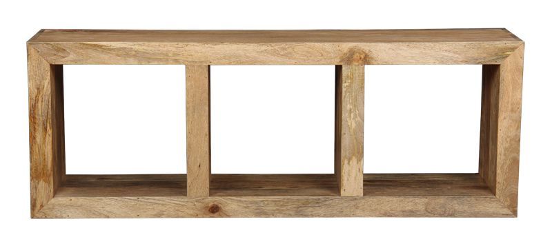 Light Dakota Mango Wood 50cm Triple Storage Cube - In Stock