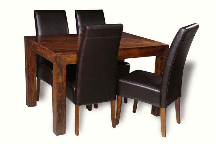 Acre & Artisan Solid Wood 120Cm Dining Table 4 Madrid Chairs