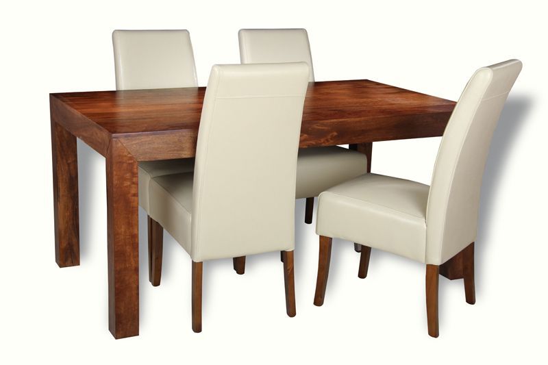 Dakota 160cm Dining Table & 4 Madrid Chairs 3 Colours - In Stock