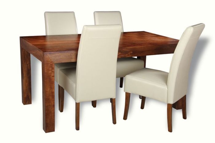 Acre & Artisan Solid Wood 160Cm Dining Table 4 Madrid Chairs