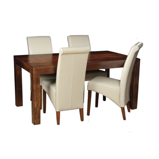 Acre & Artisan Solid Wood 160Cm Dining Table 4 Rollback Chairs 4 Colours