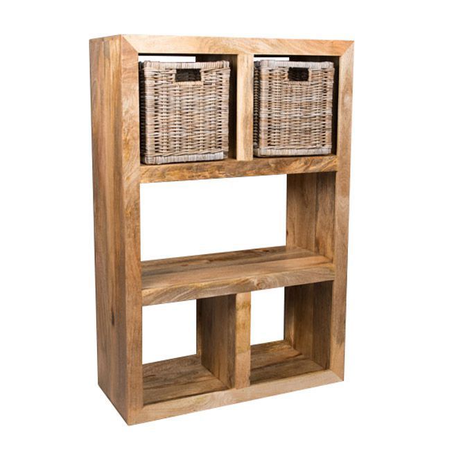 Light Mango Wood 98cm Open Bookcase - In Stock