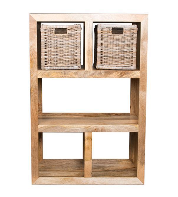 Light Mango Wood 98cm Open Bookcase - In Stock