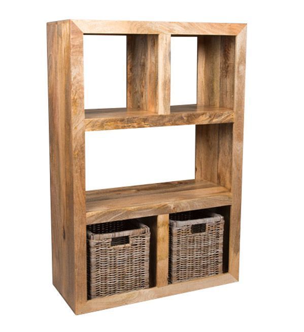 Light Mango Wood 98cm Open Bookcase - In Stock