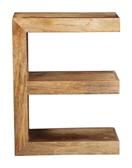 Acre & Artisan Light Solid Wood E Shaped Side Table