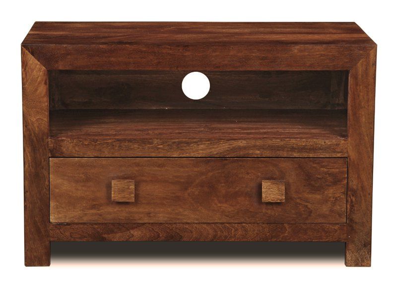 Dakota Mango Wood 85cm 1 Drawer TV Unit - In Stock