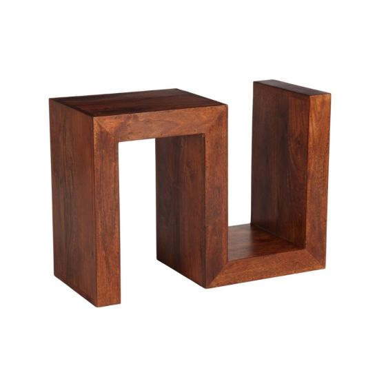 Acre & Artisan Mango Wood Side Table S Shaped Solid Wood 1