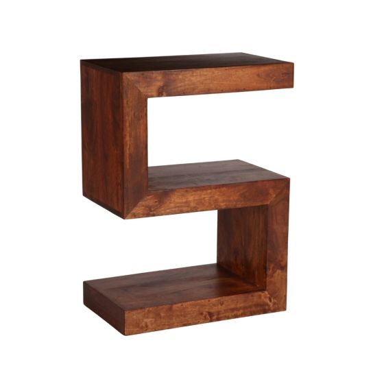 Acre & Artisan Mango Wood Side Table S Shaped Solid Wood 1