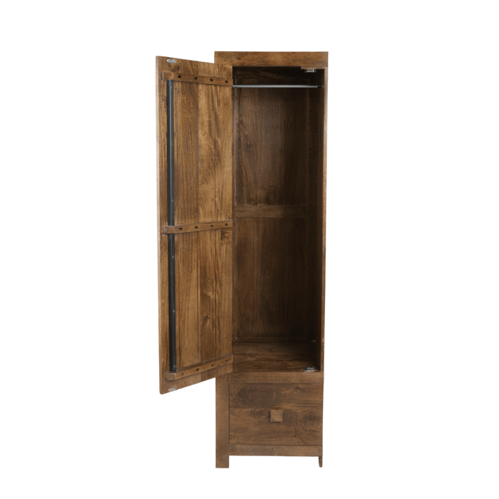 Dakota Mango Wood Single Wardrobe Left - In Stock