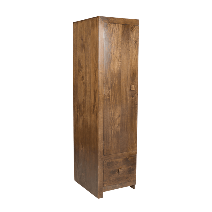 Dakota Mango Wood Single Wardrobe Left - In Stock