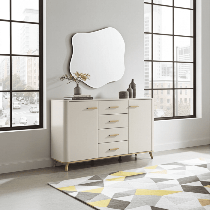 Cashmere & Oak Effect 154cm 2-Door 4-Drawer Sideboard