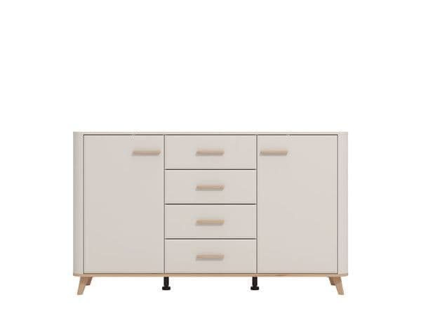 Cashmere & Oak Effect 154cm 2-Door 4-Drawer Sideboard
