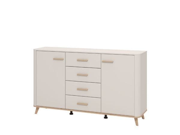 Cashmere & Oak Effect 154cm 2-Door 4-Drawer Sideboard