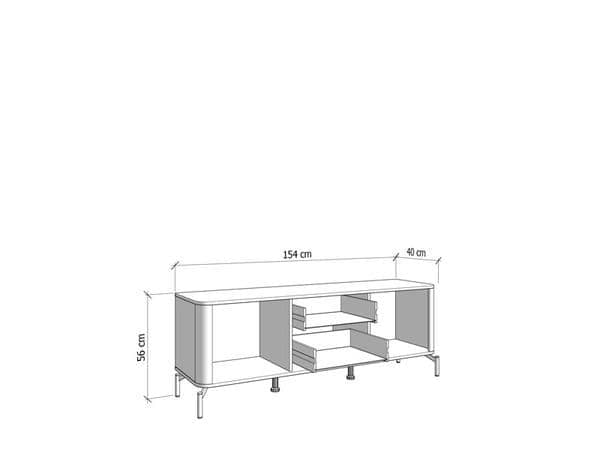 Cashmere & Oak Effect 154cm TV Unit