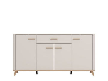 Amos Mann Cashmere And Oak Effect 180cm 4 Door Sideboard
