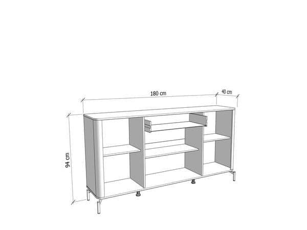 Cashmere & Oak Effect 180cm 4-Door Sideboard