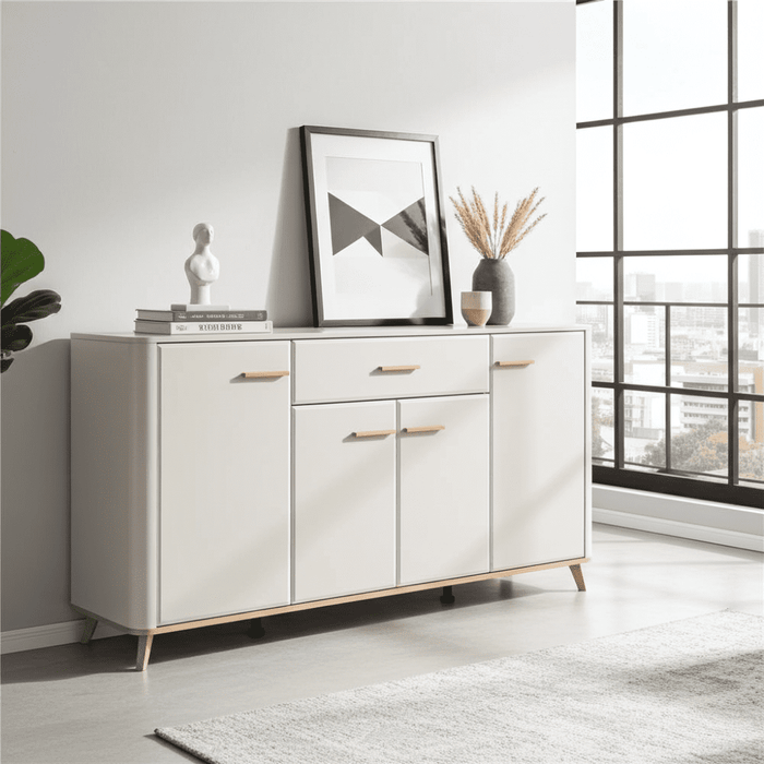 Cashmere & Oak Effect 180cm 4-Door Sideboard
