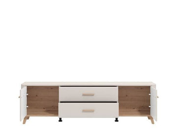 Amos Mann Cashmere And Oak Effect Large Wide 180cm TV Unit