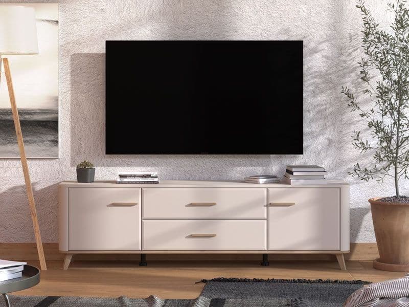 Cashmere & Oak Effect Large Wide 180cm TV Unit