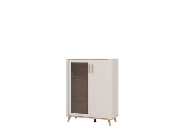 Cashmere & Oak Effect Low 2-Door Display Cabinet