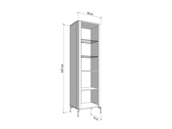 Cashmere & Oak Effect Tall Slim 2-Door Display Cabinet