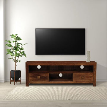 Acre & Artisan Premium Mango Wood 145cm 2 Drawer Media Unit