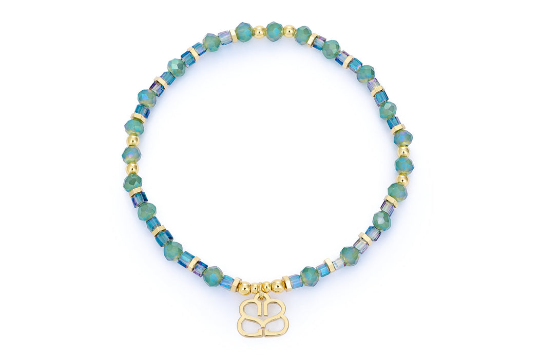 Dawn Gold & Green Crystal Bead Bracelet